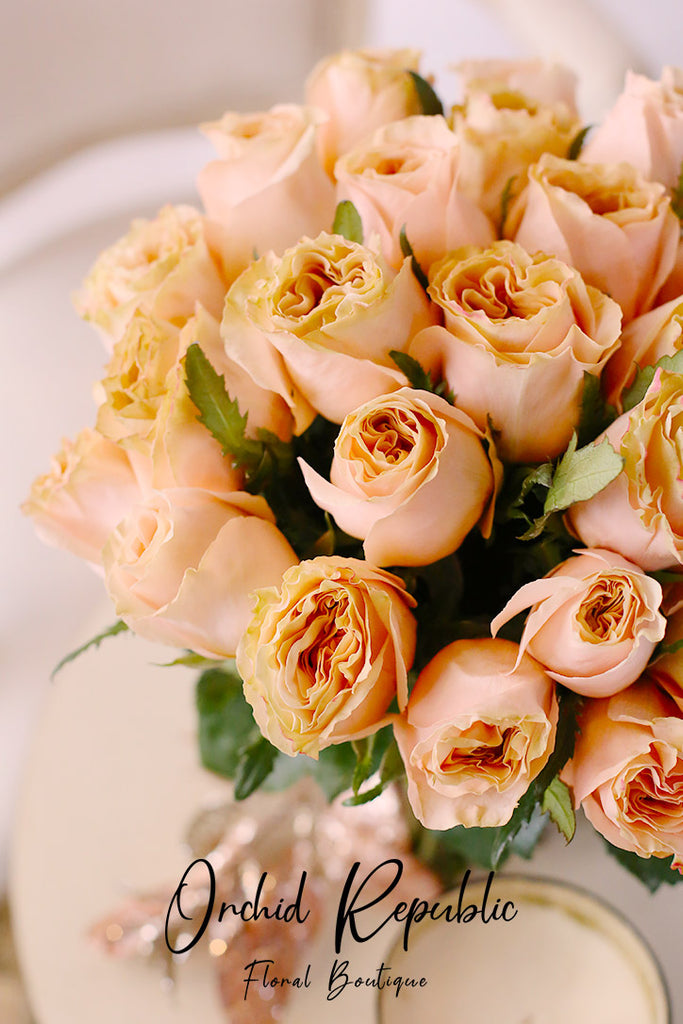 Peach Ruffly Roses PEACH ROSES – Orchid Republic Floral Boutique