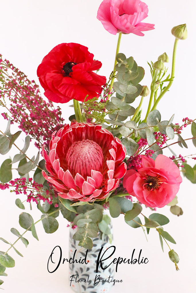 Mom’s Poppies and Protea