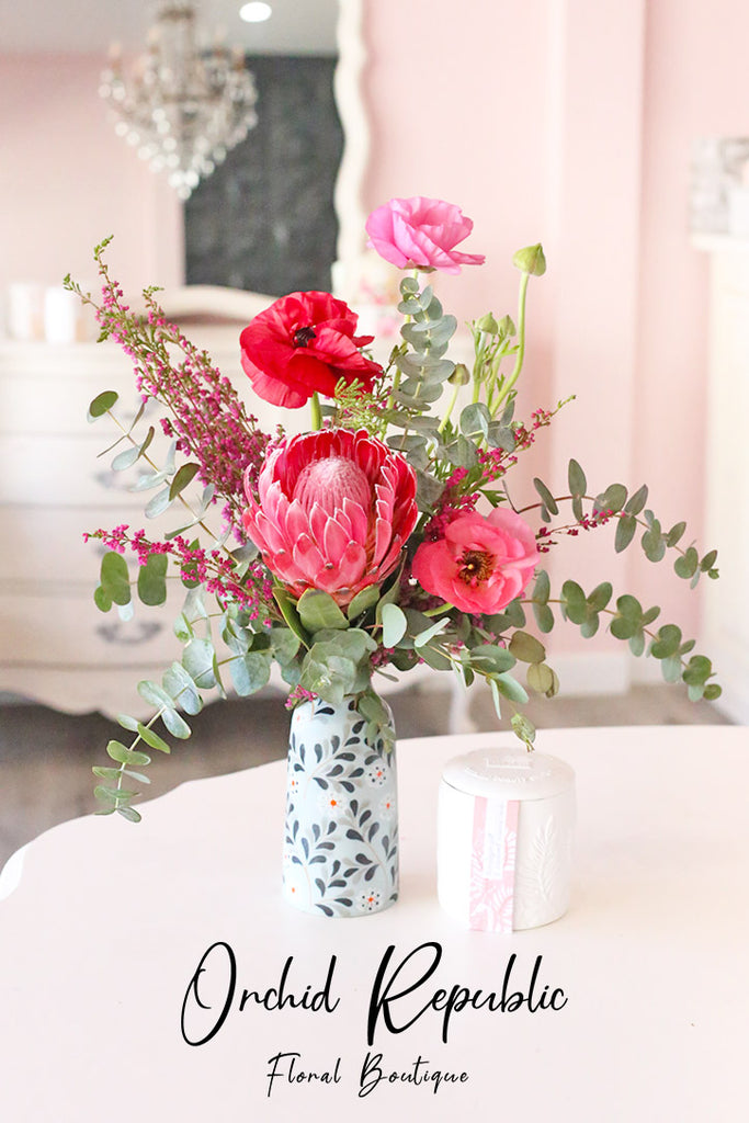 Mom’s Poppies and Protea