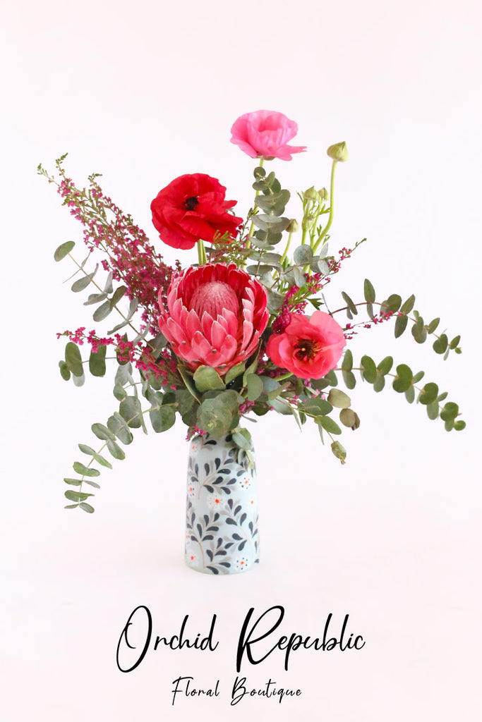 Mom’s Poppies and Protea